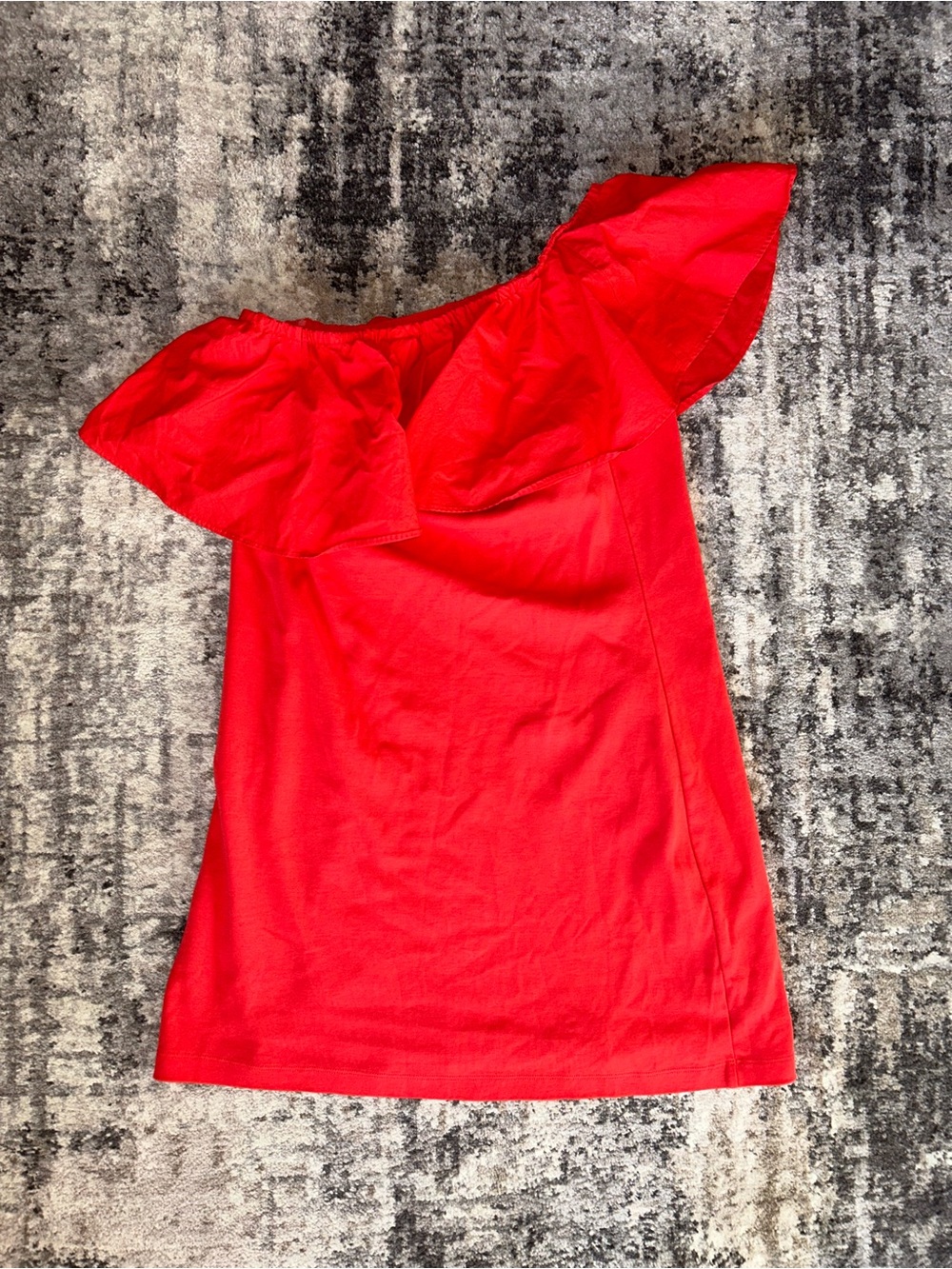 a new day One-Shoulder Ruffle Dress in Hot Pink/Red